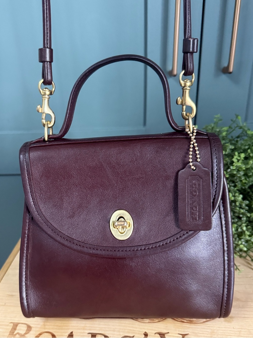 Vintage COACH Regina 9983 in Mahogany  Brown Gloved Tanned Leather Crossbody A++ - Picture 14 of 14